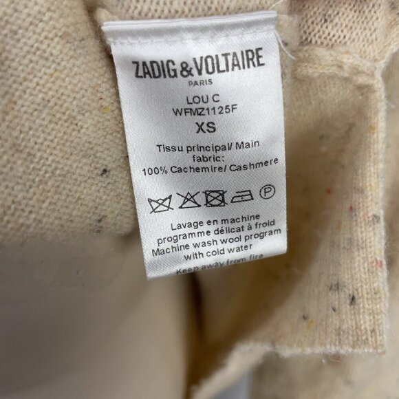 Zadig & Voltaire Cream V-Neck Sweater - Picture 10 of 12